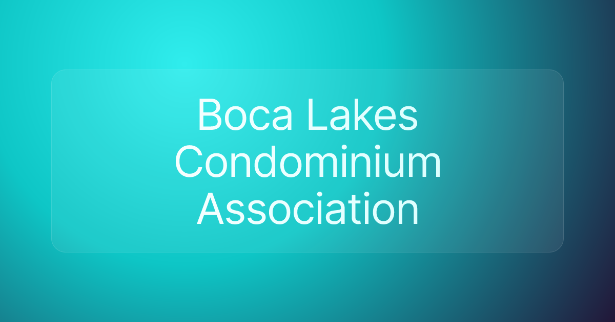 Boca Lakes Condominium Association