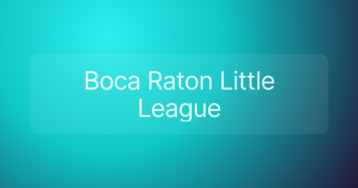 Boca Raton Little League