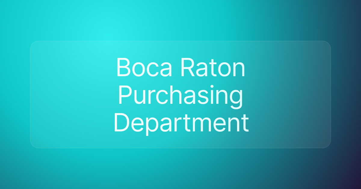 Boca Raton Purchasing Department