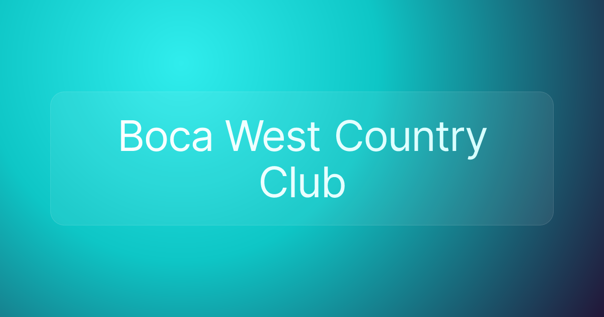Boca West Country Club