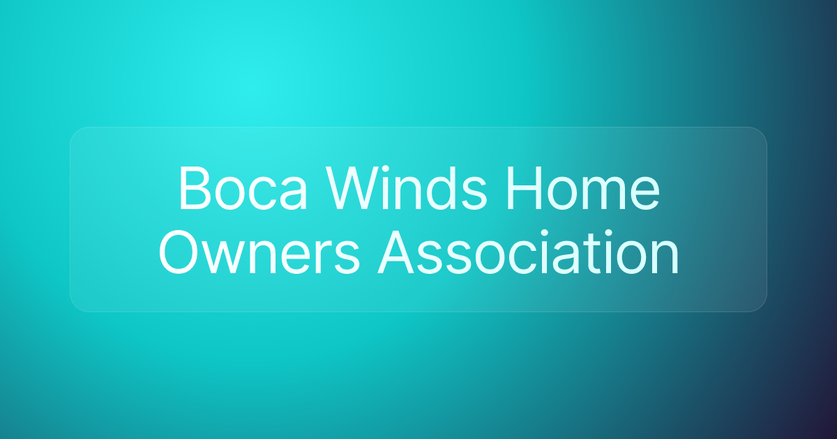 Boca Winds Home Owners Association