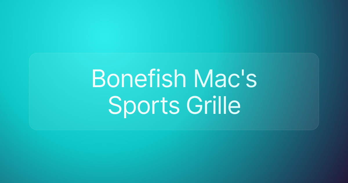 Bonefish Mac's Sports Grille
