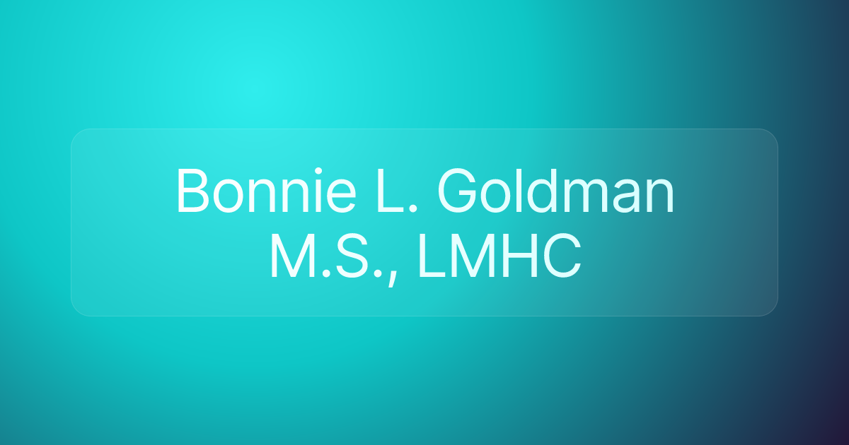 Bonnie L. Goldman M.S., LMHC