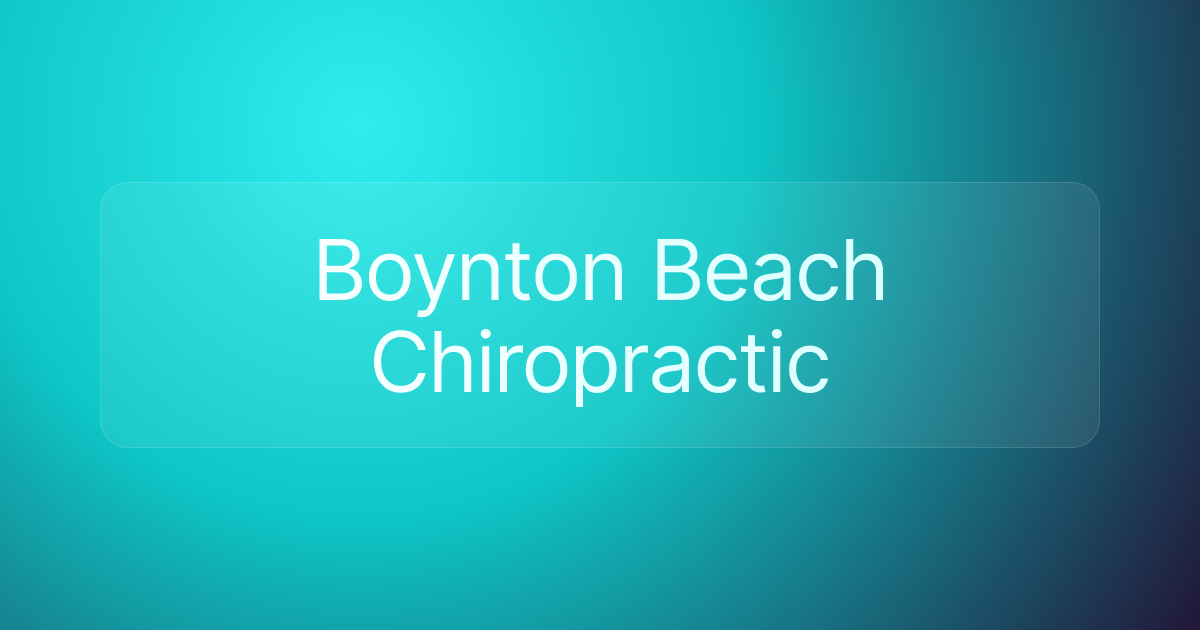 Boynton Beach Chiropractic