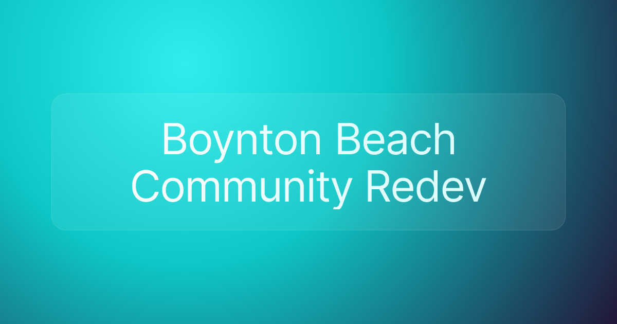 Boynton Beach Community Redev