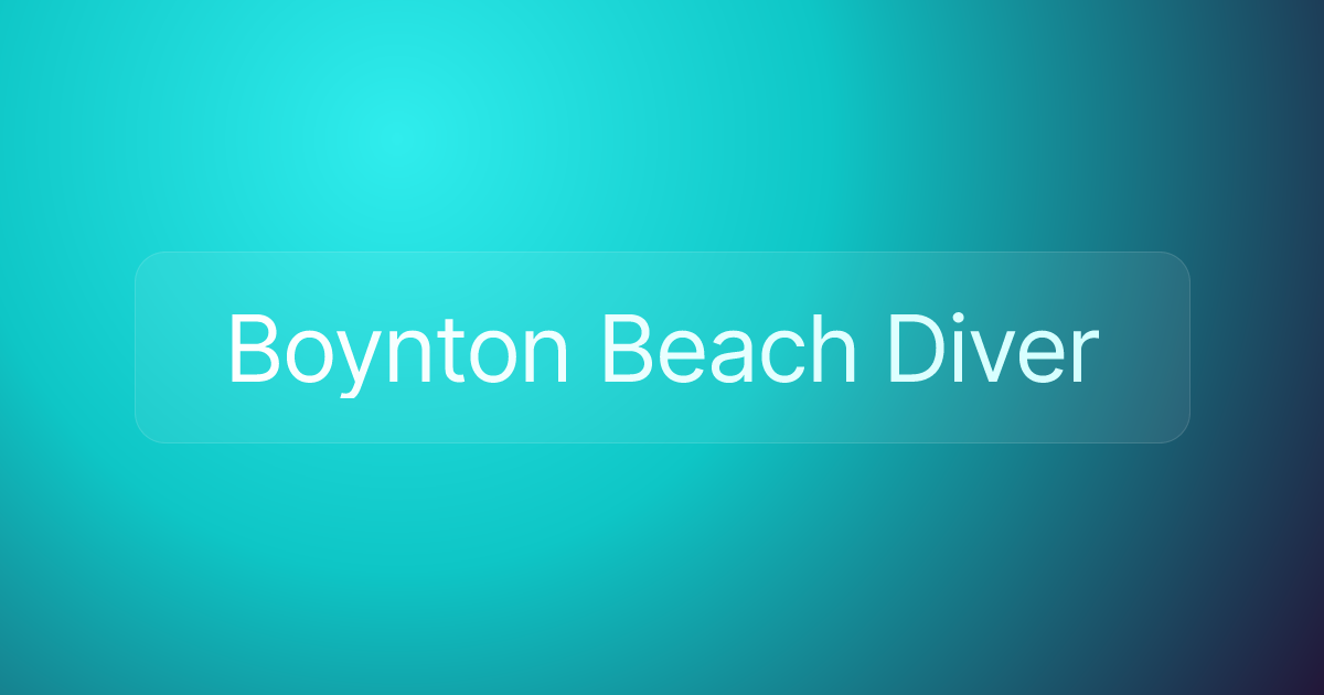 Boynton Beach Diver