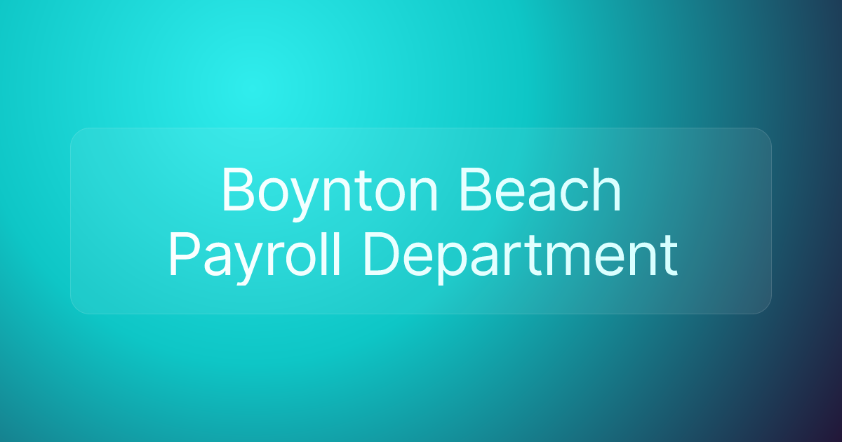 Boynton Beach Payroll Department