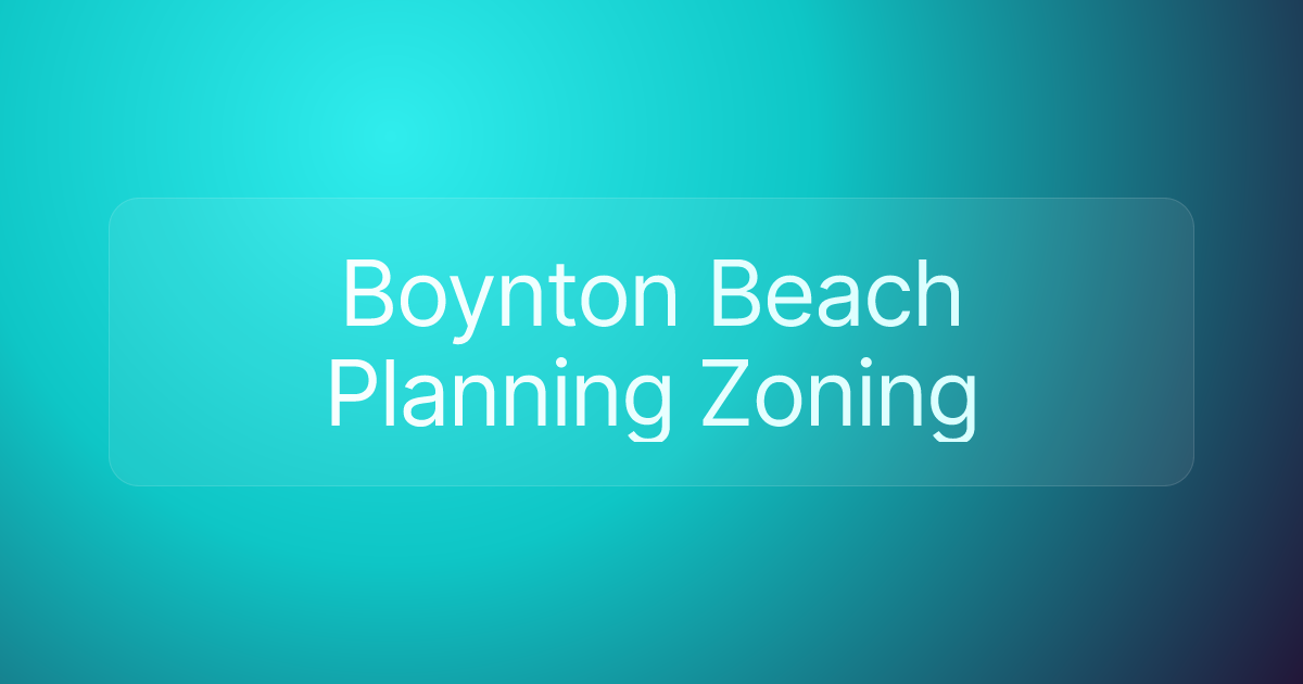 Boynton Beach Planning Zoning
