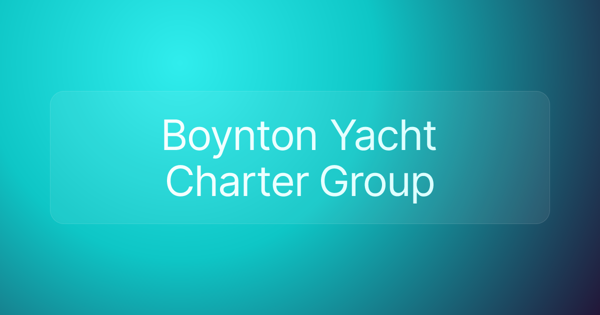Boynton Yacht Charter Group