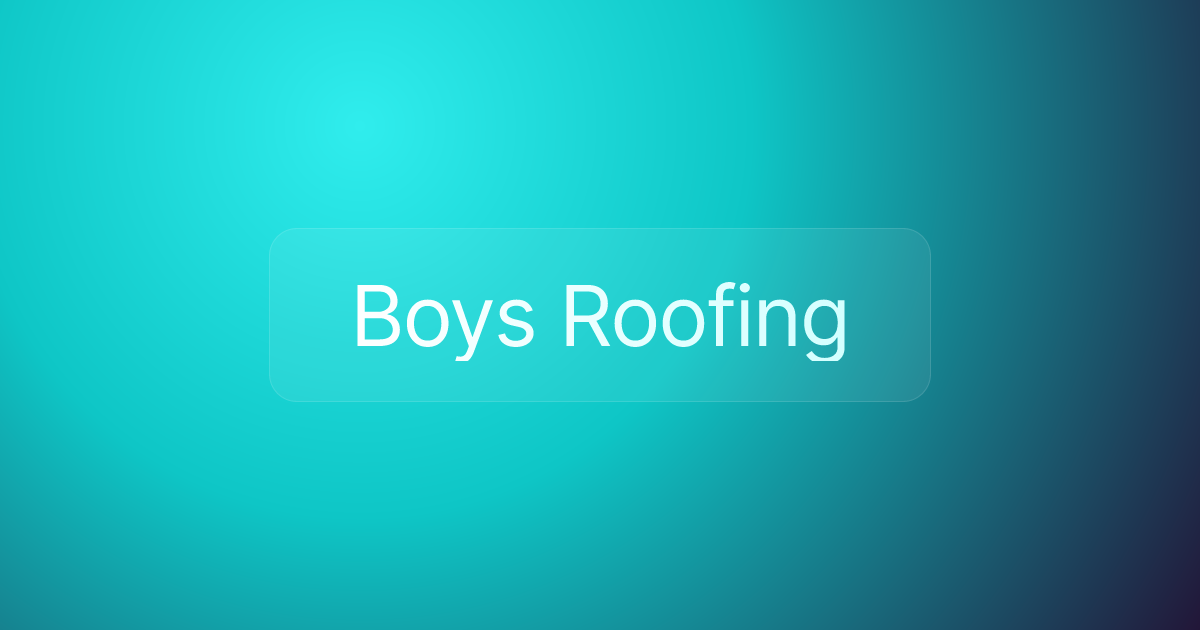 Boys Roofing