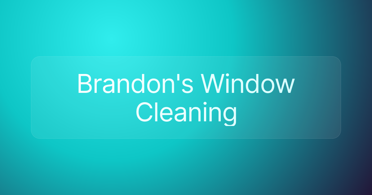 Brandon's Window Cleaning