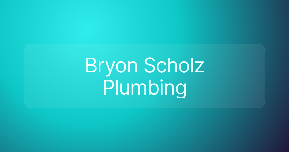 Bryon Scholz Plumbing