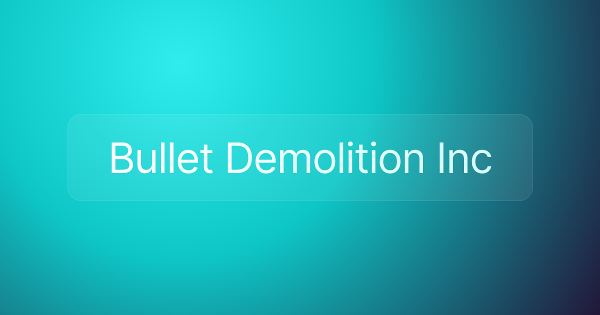 Bullet Demolition Inc