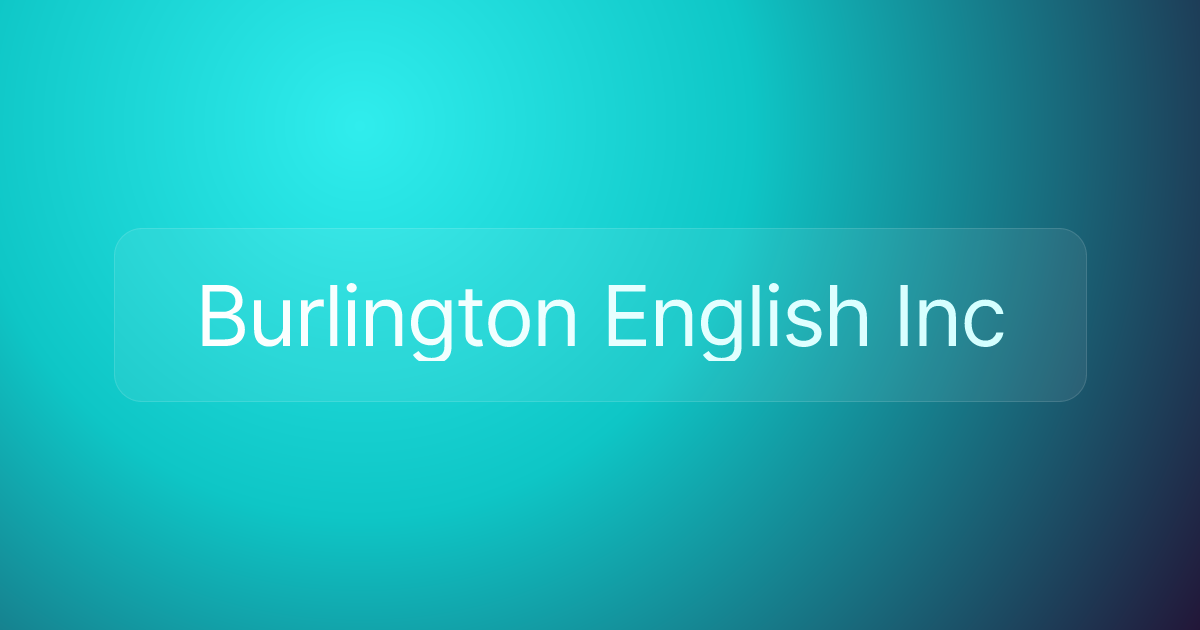 Burlington English Inc