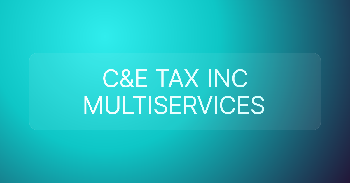 C&E TAX INC MULTISERVICES