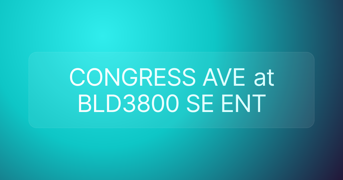 CONGRESS AVE at BLD3800 SE ENT