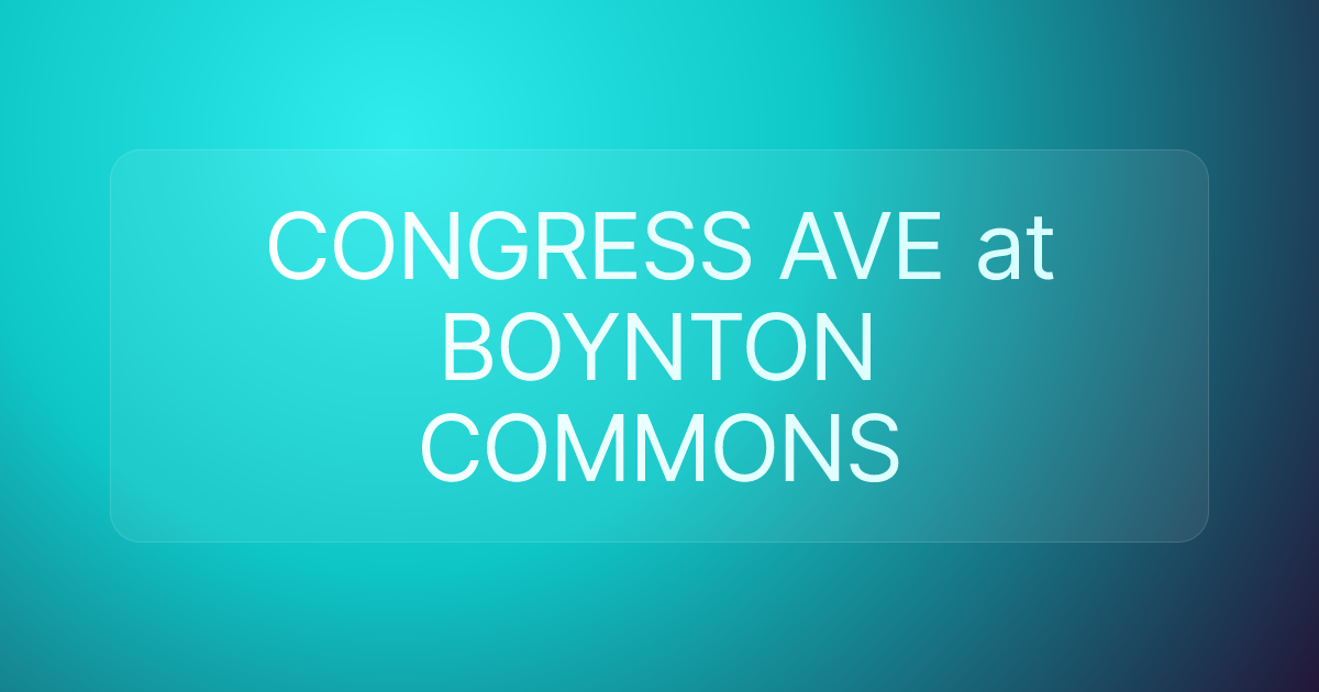 CONGRESS AVE at BOYNTON COMMONS