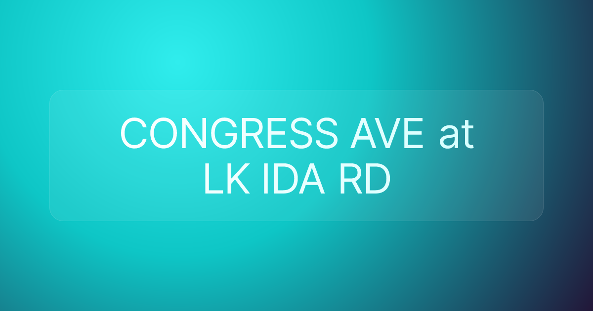 CONGRESS AVE at LK IDA RD