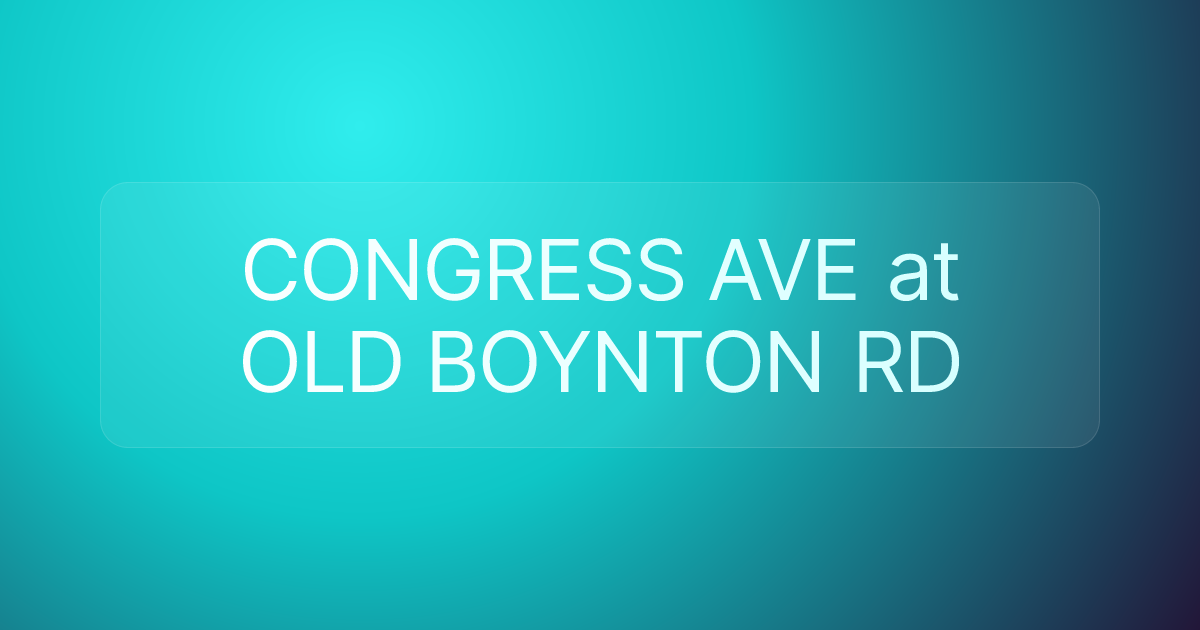CONGRESS AVE at OLD BOYNTON RD