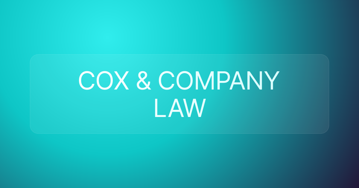 COX & COMPANY LAW