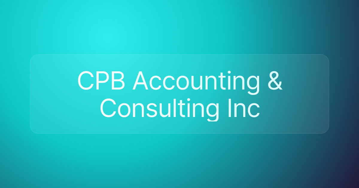 CPB Accounting & Consulting Inc