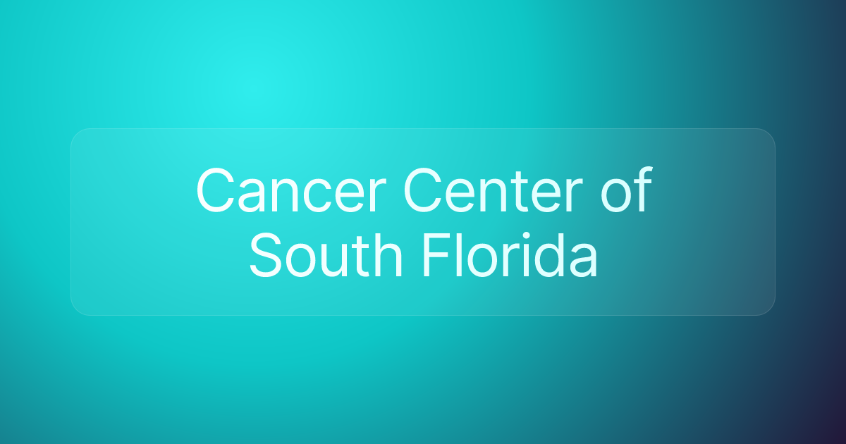 Cancer Center of South Florida