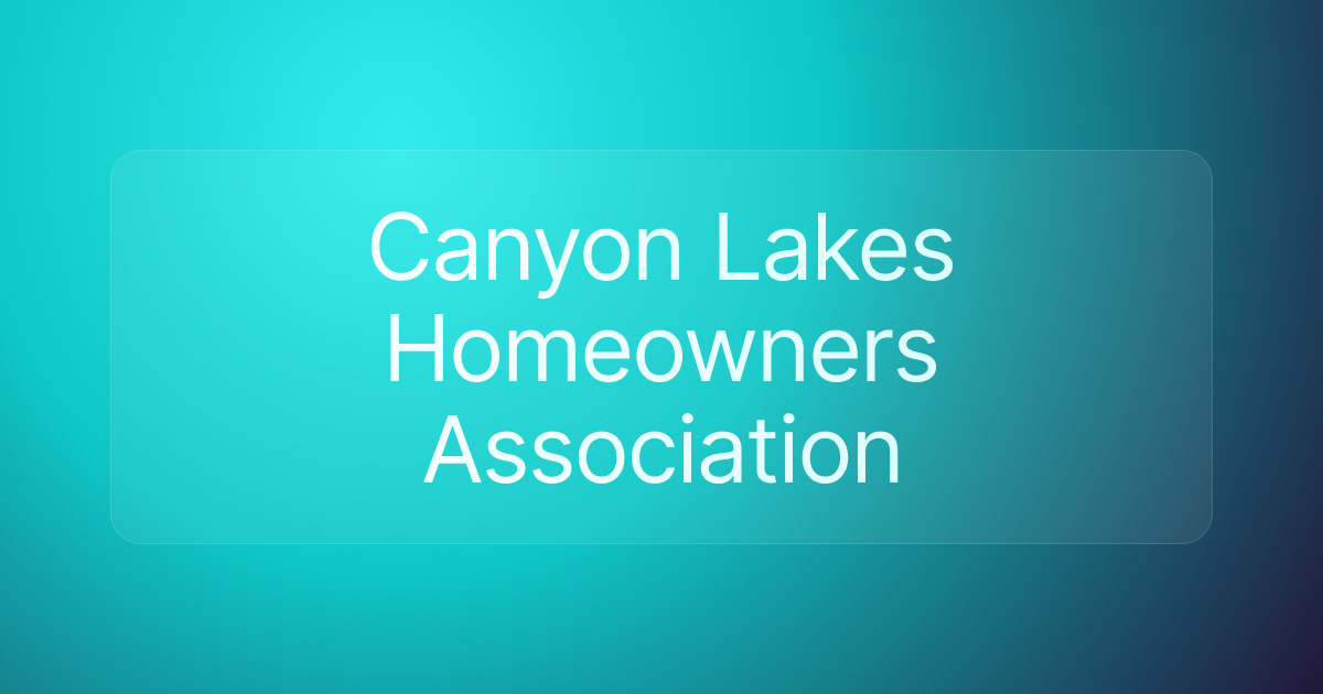 Canyon Lakes Homeowners Association