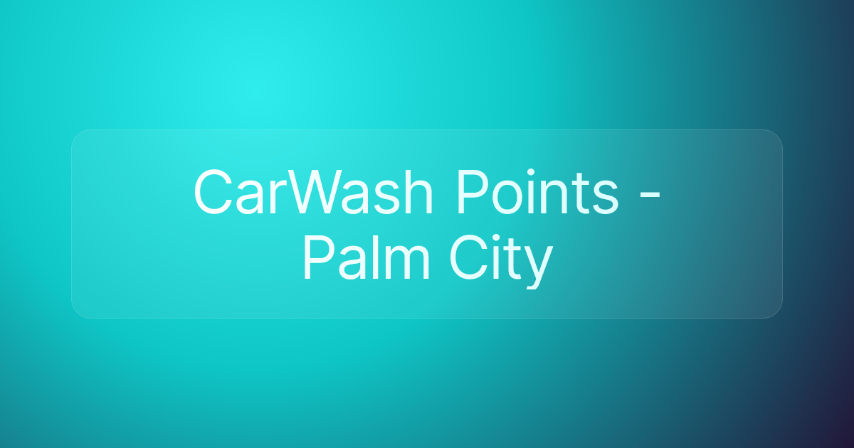 CarWash Points - Palm City