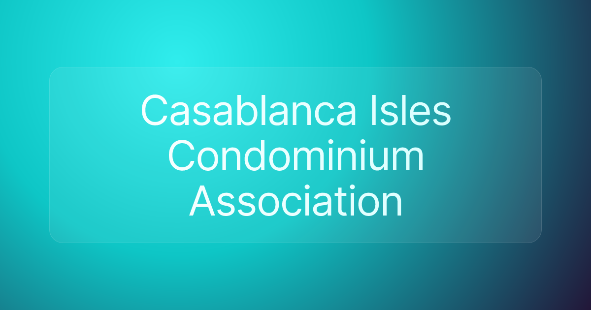 Casablanca Isles Condominium Association