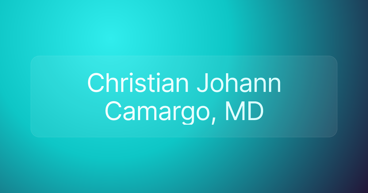 Christian Johann Camargo, MD