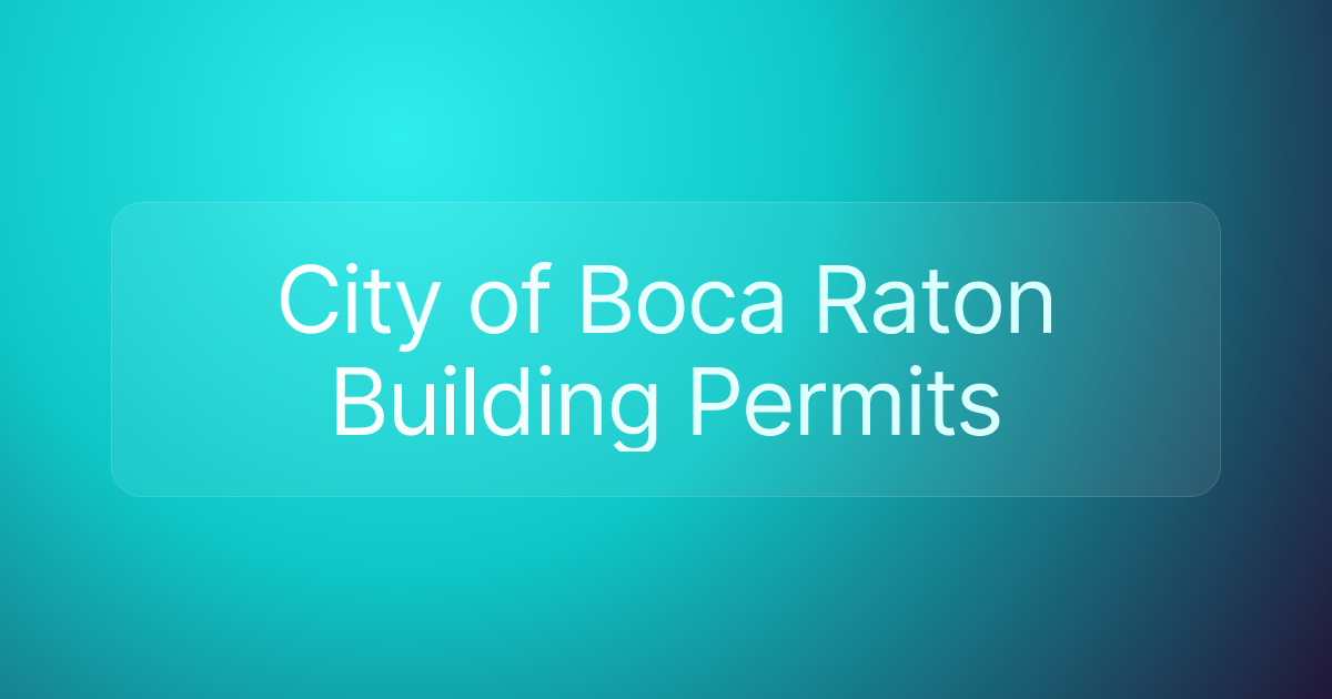 City of Boca Raton Building Permits