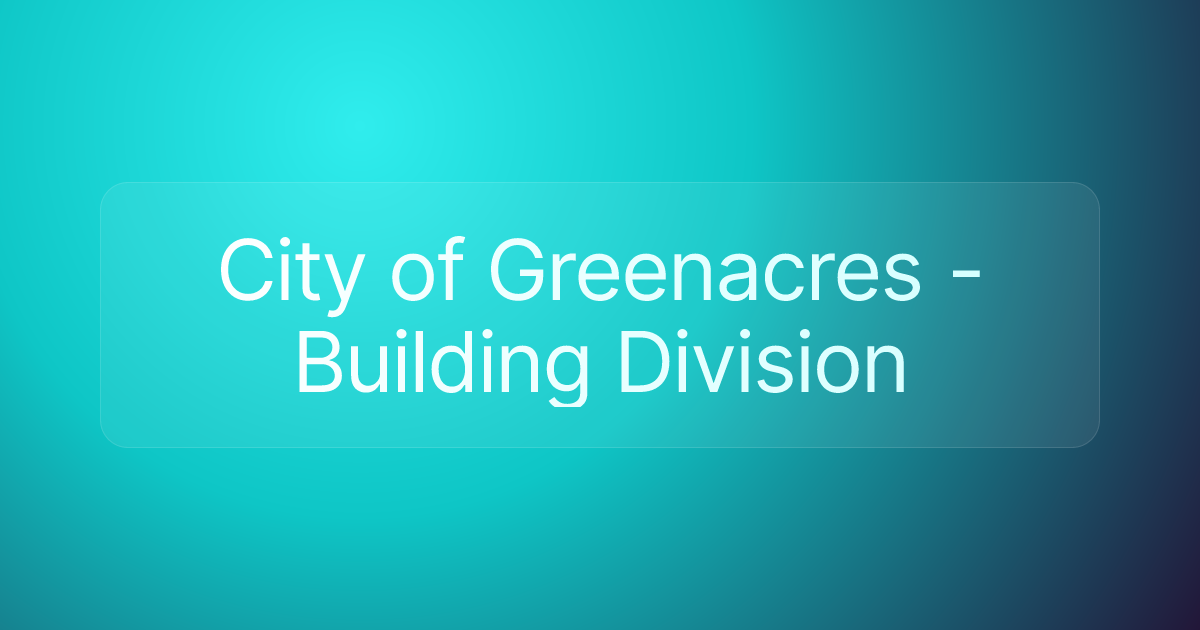 City of Greenacres - Building Division