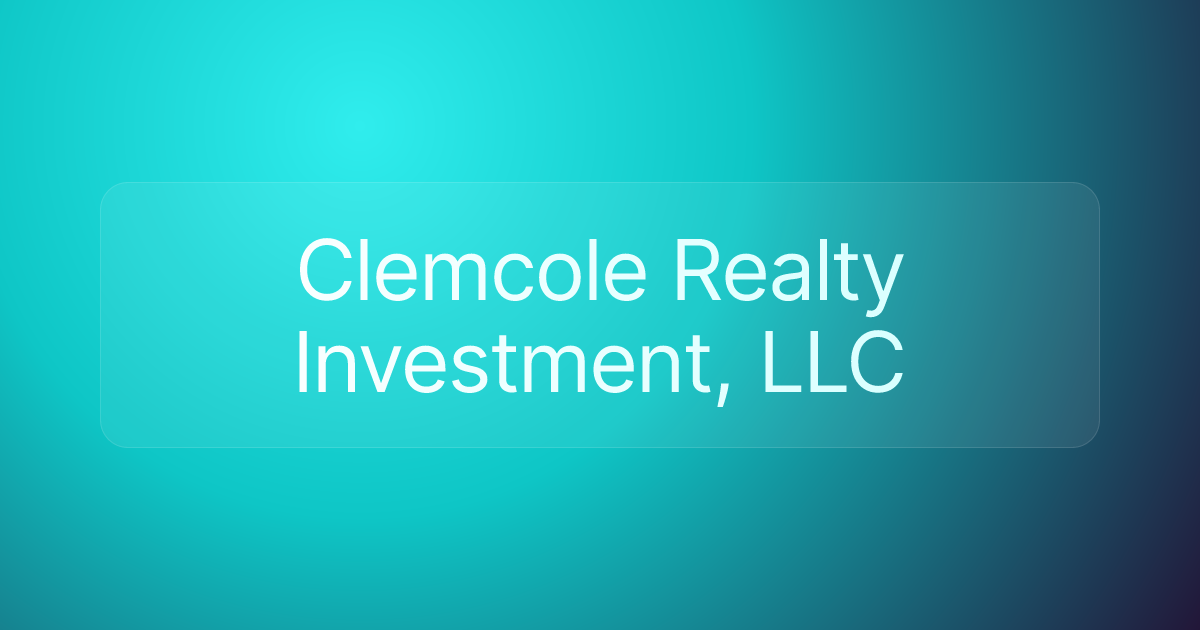 Clemcole Realty Investment, LLC