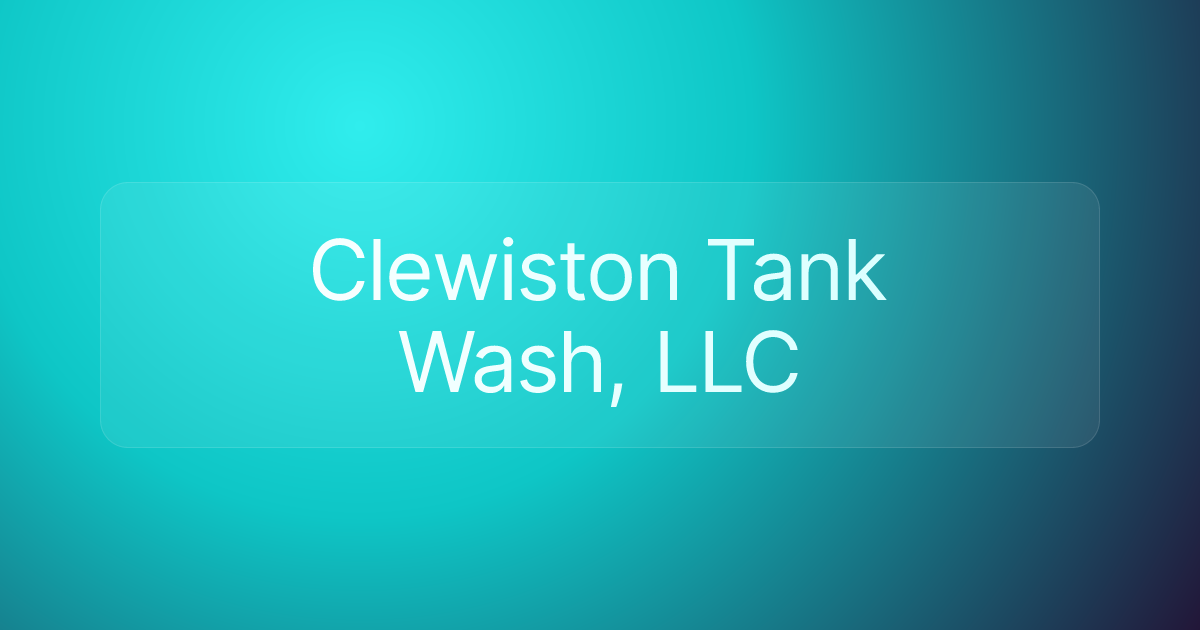 Clewiston Tank Wash, LLC