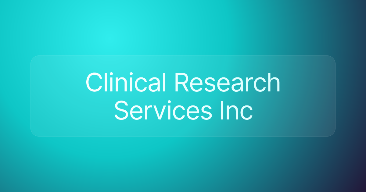 Clinical Research Services Inc
