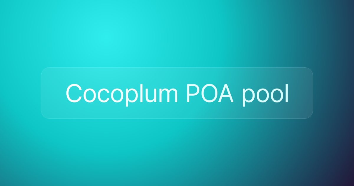 Cocoplum POA pool