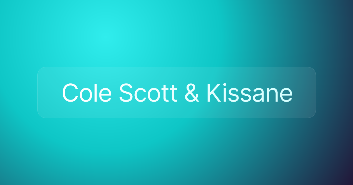 Cole Scott & Kissane