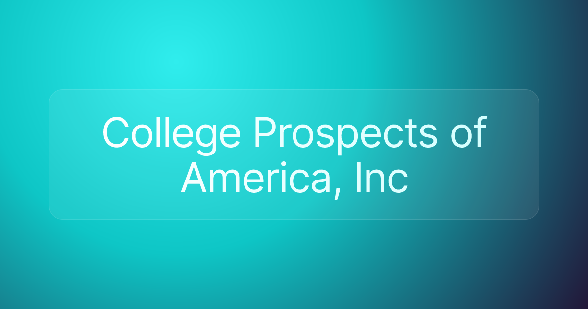 College Prospects of America, Inc