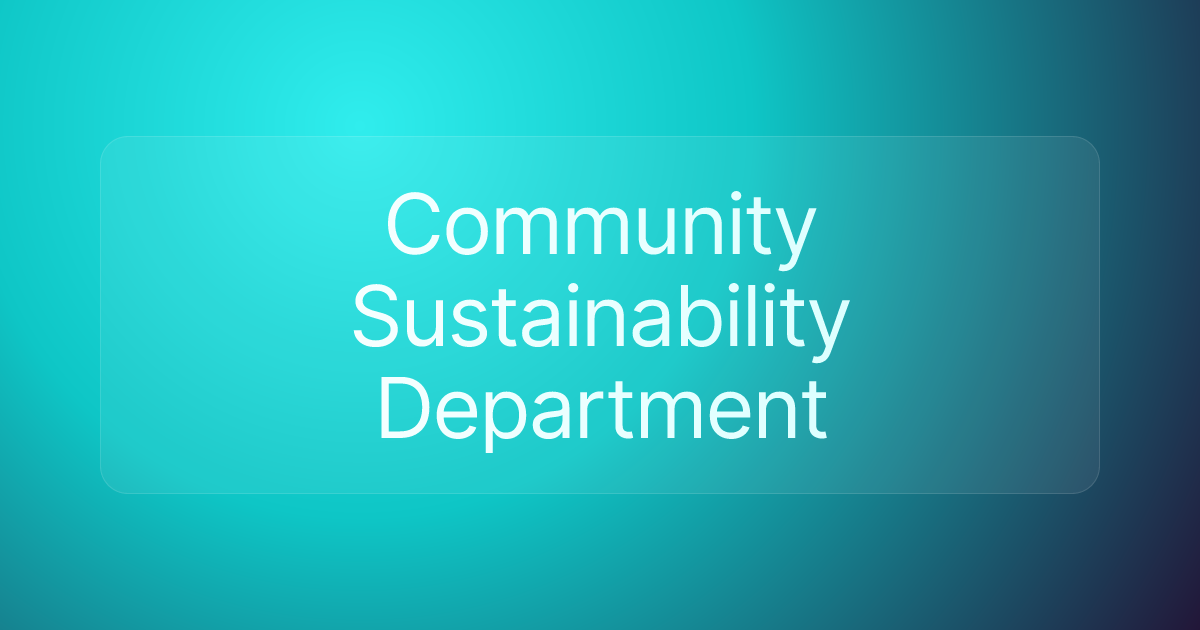 Community Sustainability Department