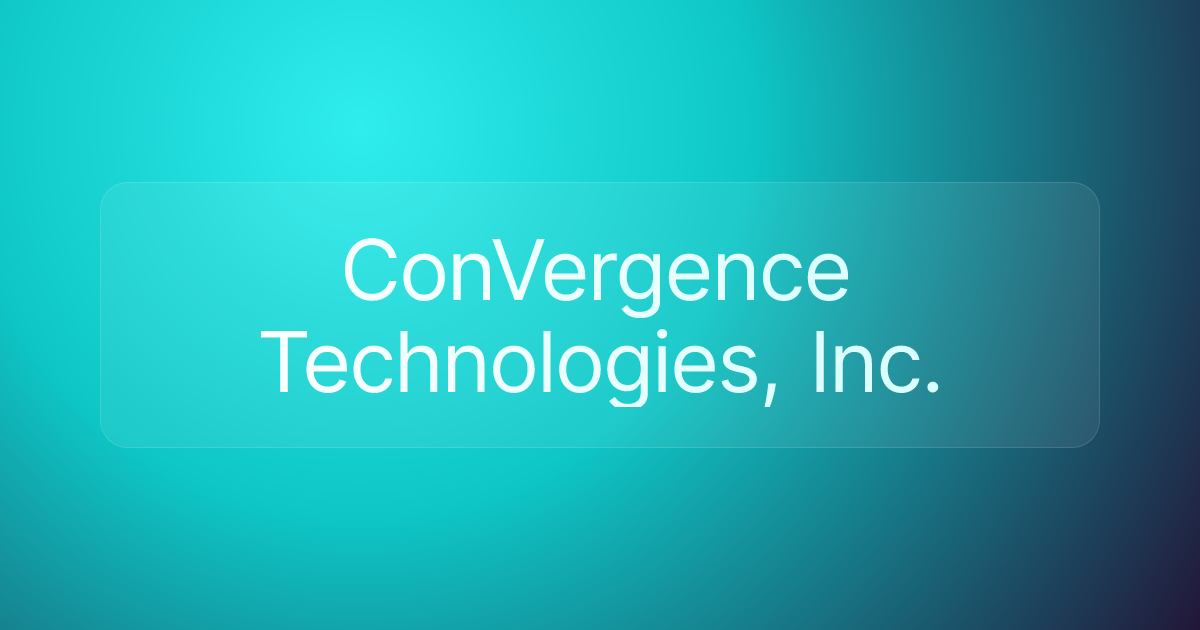 ConVergence Technologies, Inc.