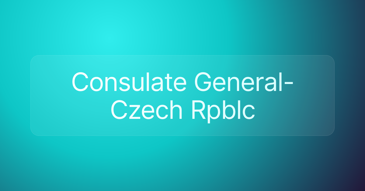 Consulate General-Czech Rpblc