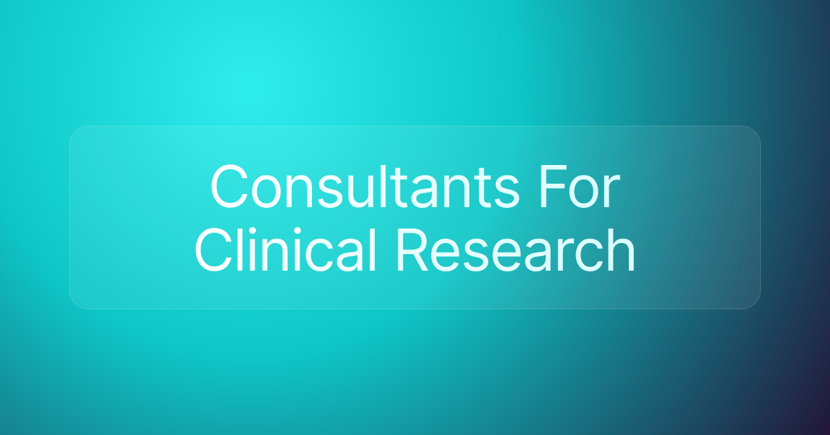 Consultants For Clinical Research