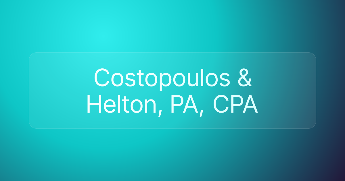 Costopoulos & Helton, PA, CPA