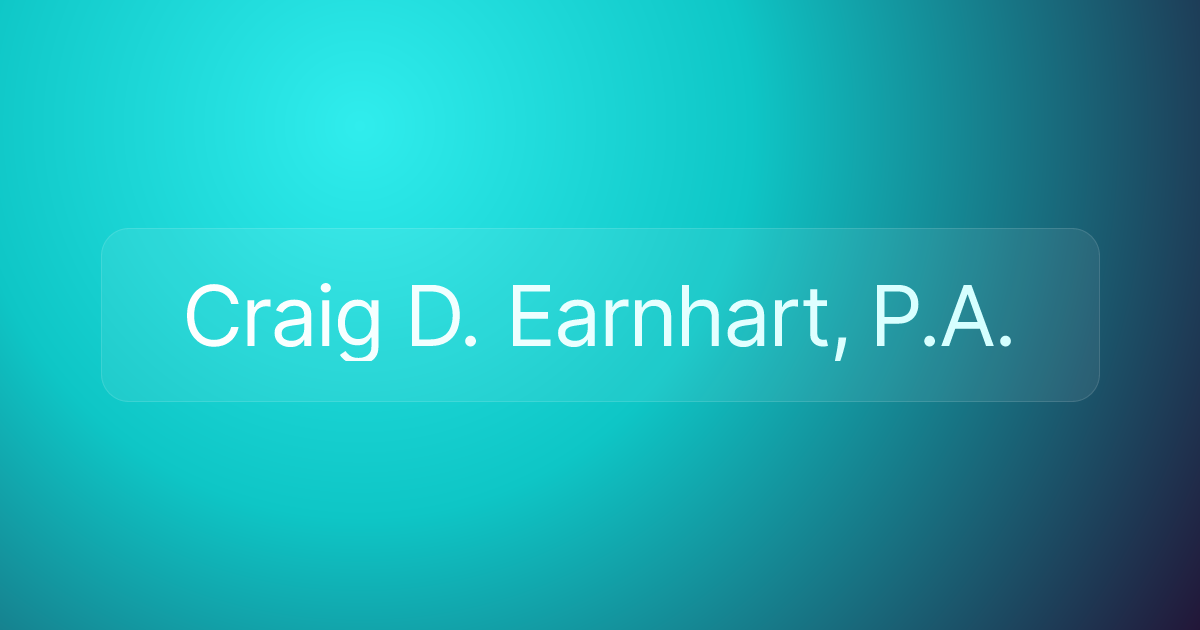 Craig D. Earnhart, P.A.