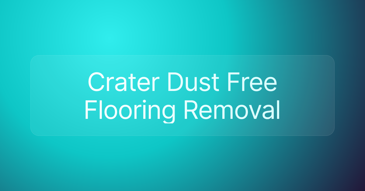 Crater Dust Free Flooring Removal
