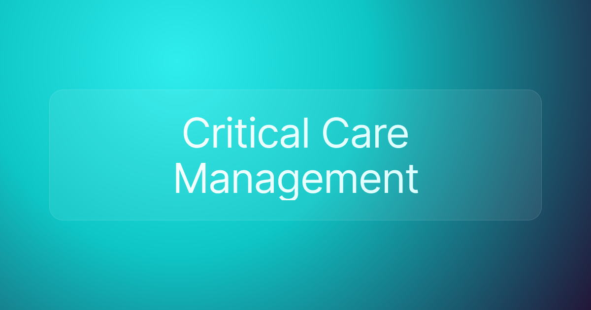 Critical Care Management