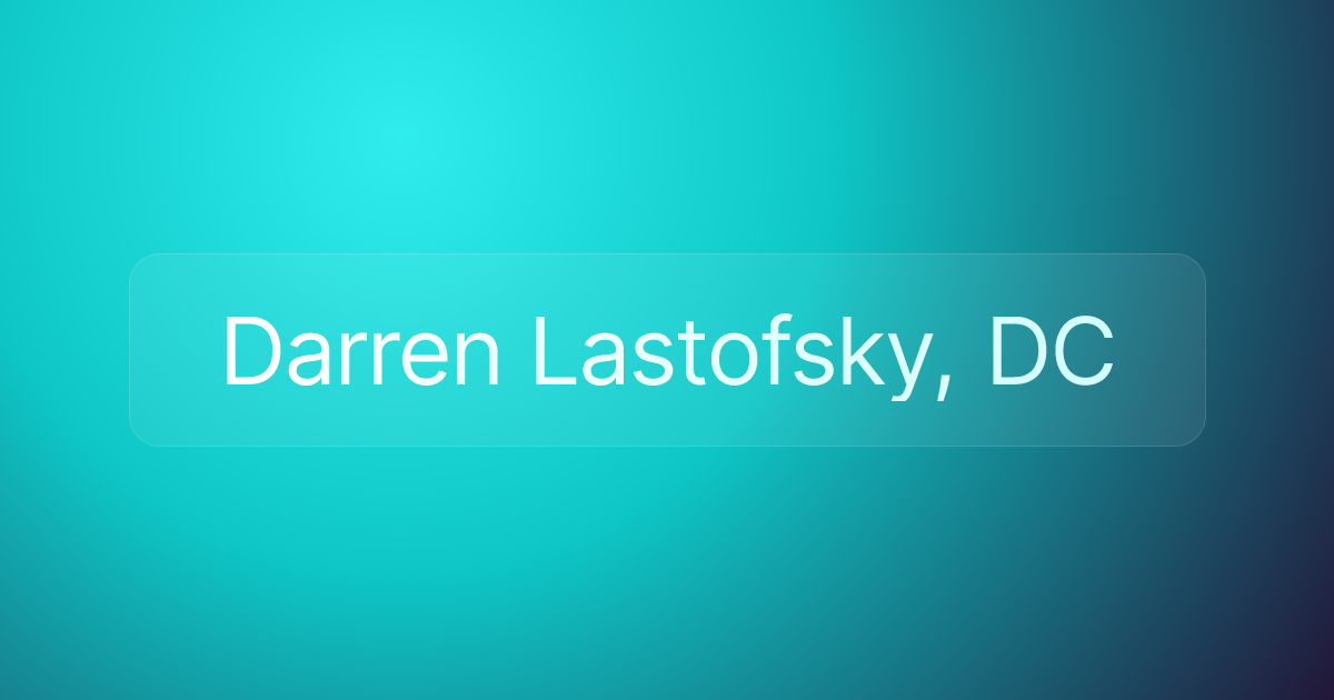 Darren Lastofsky, DC