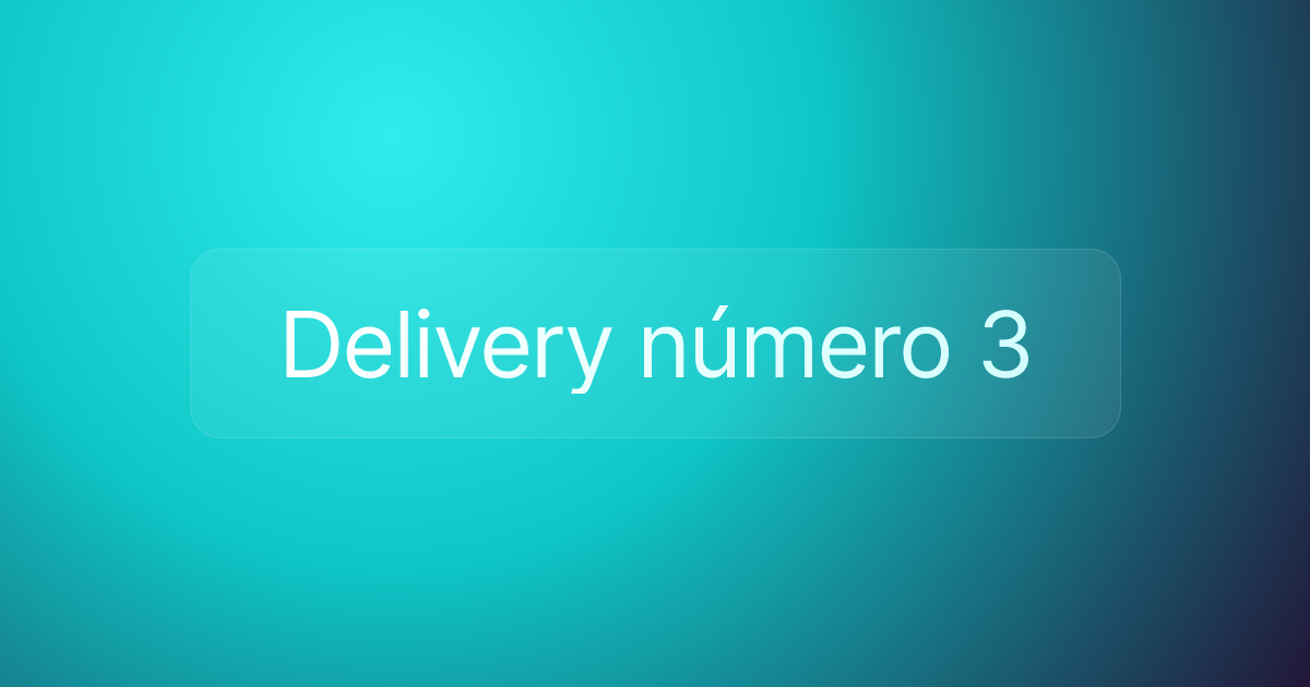 Delivery número 3