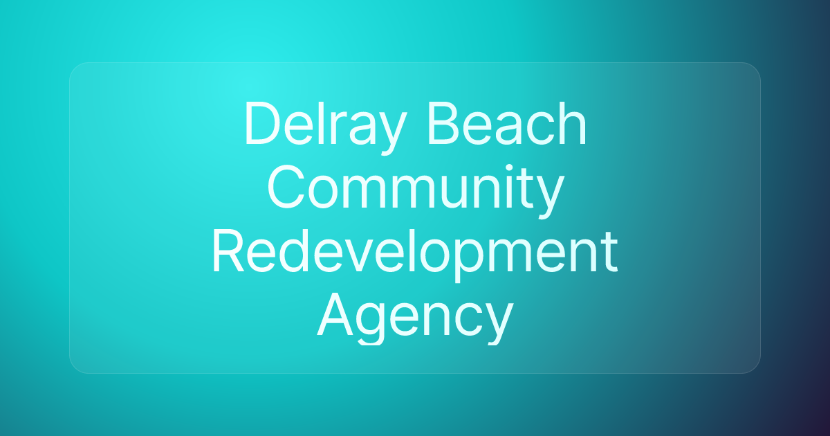 Delray Beach Community Redevelopment Agency