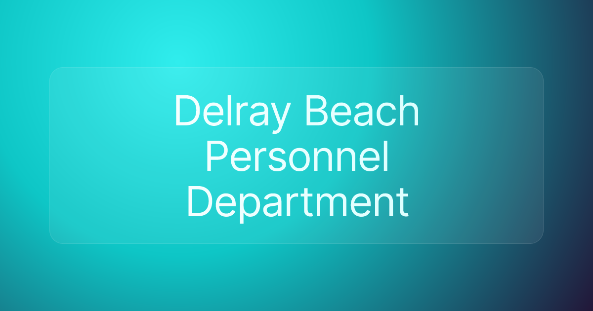 Delray Beach Personnel Department